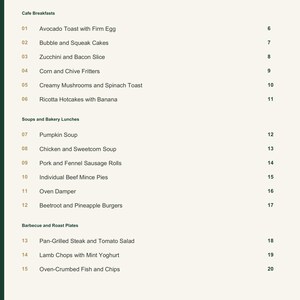 Actual PDF page 3 from A Taste of Australia: Contents, page 1.