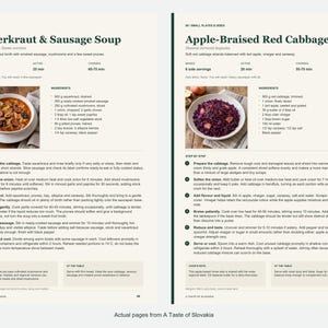 Two actual recipe pages from A Taste of Slovakia.
