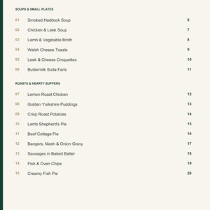 Actual PDF page 3 from A Taste of United Kingdom: Contents, page 1.
