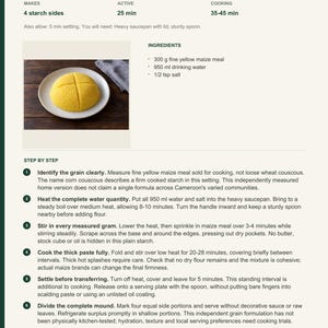 Actual PDF page 6 from A Taste of Cameroon: Yellow Maize Couscous recipe page.