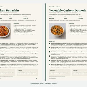 Two actual recipe pages from A Taste of Gambia.