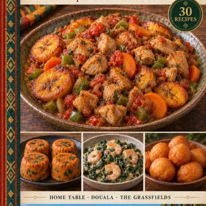 Actual cover of the A Taste of Cameroon PDF cookbook.