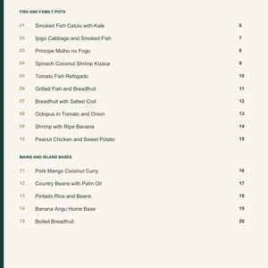 Actual PDF page 3 from A Taste of Sao Tome and Principe: Contents, page 1.