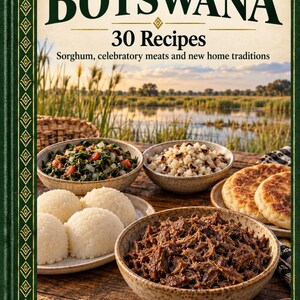 Actual cover of the A Taste of Botswana PDF cookbook.