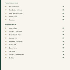 Actual PDF page 4 from A Taste of Bahamas: Contents, page 2.