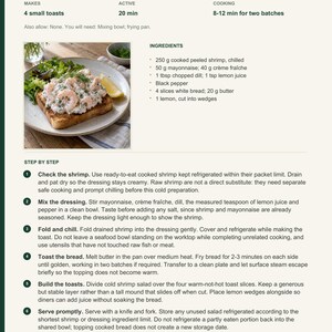 Actual PDF page 6 from A Taste of Sweden: Shrimp Salad Toasts recipe page.