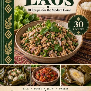 Actual cover of the A Taste of Laos PDF cookbook.