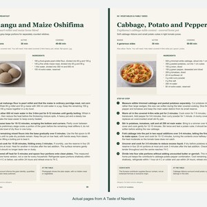 Two actual recipe pages from A Taste of Namibia.