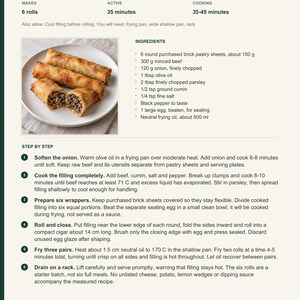 Actual PDF page 13 from A Taste of Algeria: Crisp Beef Pastry Rolls recipe page.