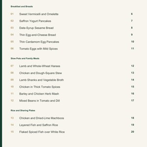 Actual PDF page 3 from A Taste of United Arab Emirates: Contents, page 1.