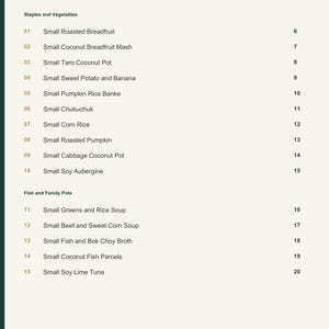 Actual PDF page 3 from A Taste of Marshall Islands: Contents, page 1.