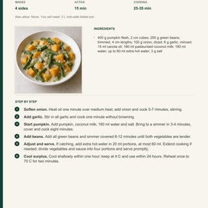 Actual PDF page 13 from A Taste of Nauru: Pumpkin and Coconut Green Beans recipe page.