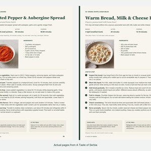 Two actual recipe pages from A Taste of Serbia.