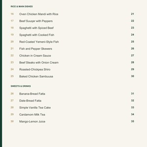 Actual PDF page 4 from A Taste of Djibouti: Contents, page 2.