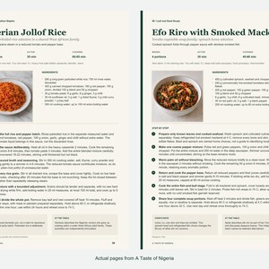 Two actual recipe pages from A Taste of Nigeria.