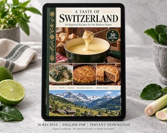 Switzerland Cookbook PDF - 30 Recipes, English Digital Download
