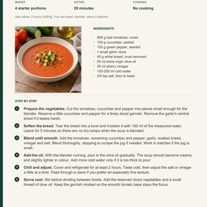 Actual PDF page 6 from A Taste of Spain: Chilled Tomato Gazpacho recipe page.