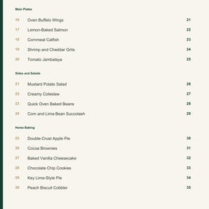 Actual PDF page 4 from A Taste of United States: Contents, page 2.