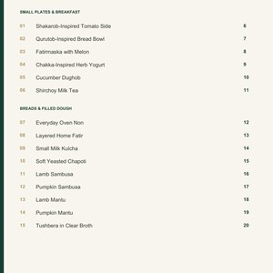 Actual PDF page 3 from A Taste of Tajikistan: Contents, page 1.