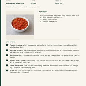 Actual PDF page 6 from A Taste of Colombia: Tomato and Scallion Sauce recipe page.