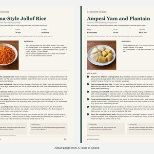 Two actual recipe pages from A Taste of Ghana.