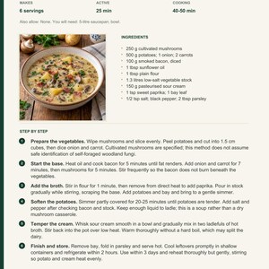 Actual PDF page 6 from A Taste of Croatia: Mushroom, Potato & Bacon Soup recipe page.
