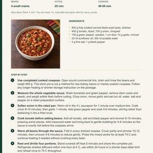Actual PDF page 13 from A Taste of Burkina Faso: Cowpeas in Tomato Sauce recipe page.