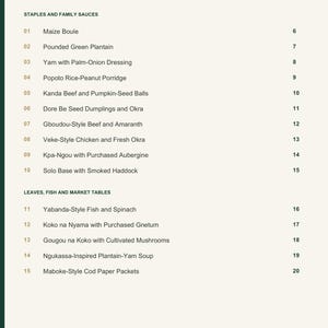 Actual PDF page 3 from A Taste of Central African Republic: Contents, page 1.