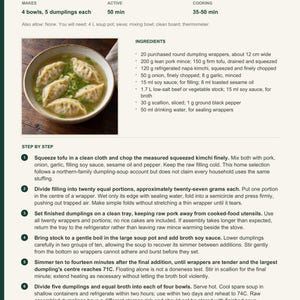 Actual PDF page 13 from A Taste of North Korea: Northern-Family Dumpling Soup recipe page.