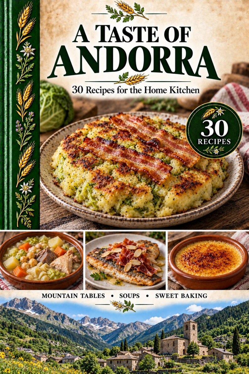 Actual cover of the A Taste of Andorra PDF cookbook.