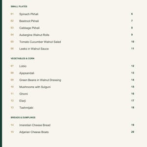 Actual PDF page 3 from A Taste of Georgia: Contents, page 1.