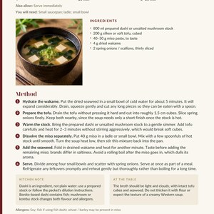 Actual PDF page 6 from A Taste of Japan: Tofu & Seaweed Miso Soup recipe page.