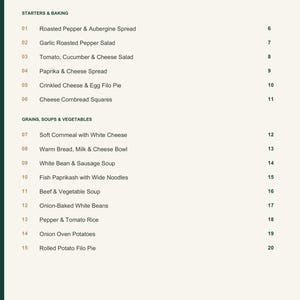 Actual PDF page 3 from A Taste of Serbia: Contents, page 1.