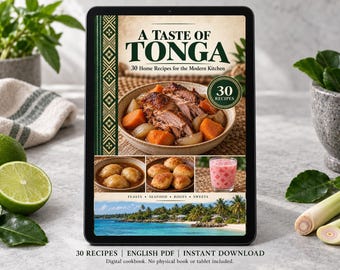 Tonga Cookbook PDF - 30 Recipes, English Digital Download
