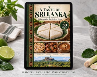 Sri Lanka Cookbook PDF - 30 Recipes, English Digital Download