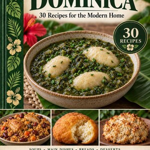Actual cover of the A Taste of Dominica PDF cookbook.