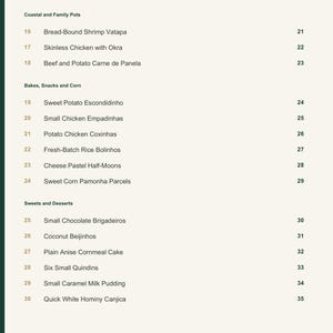 Actual PDF page 4 from A Taste of Brazil: Contents, page 2.