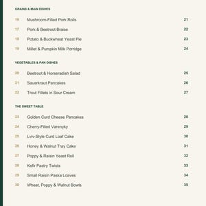 Actual PDF page 4 from A Taste of Ukraine: Contents, page 2.