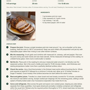 Actual PDF page 13 from A Taste of Latvia: Caraway & Garlic Roast Pork recipe page.