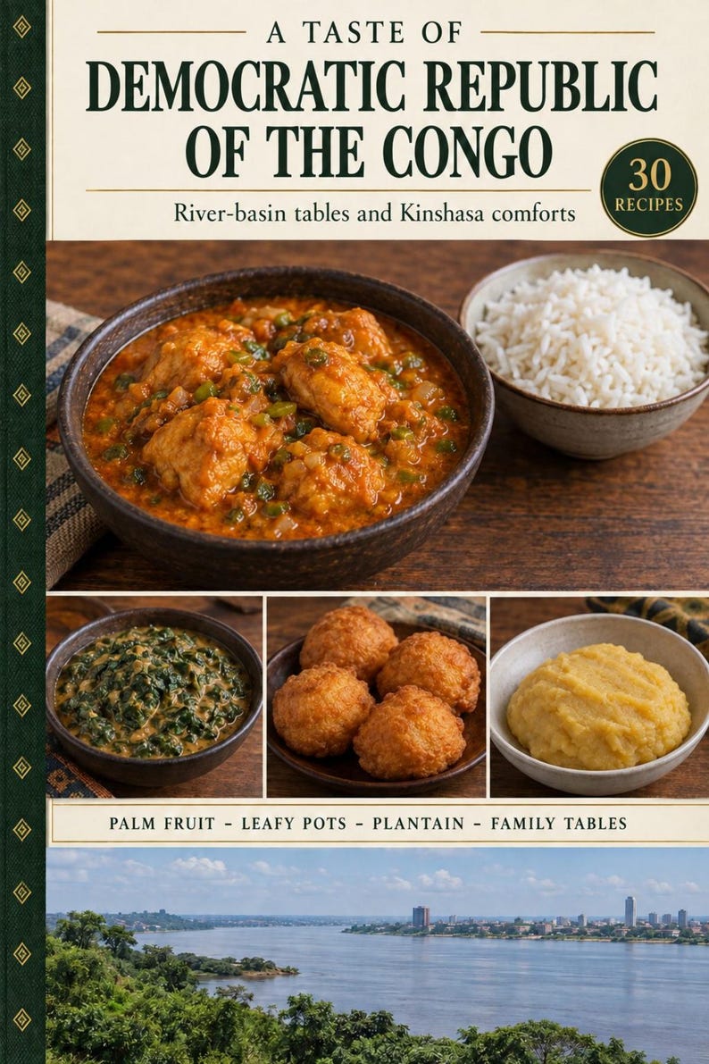 Actual cover of the A Taste of Democratic Republic of the Congo PDF cookbook.
