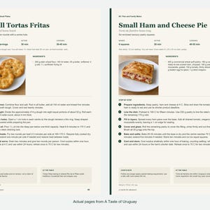 Two actual recipe pages from A Taste of Uruguay.