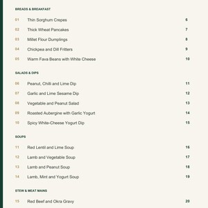 Actual PDF page 3 from A Taste of Sudan: Contents, page 1.