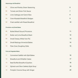 Actual PDF page 3 from A Taste of Saint Vincent and the Grenadines: Contents, page 1.