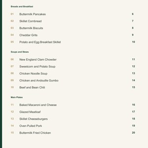 Actual PDF page 3 from A Taste of United States: Contents, page 1.