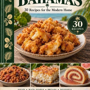 Actual cover of the A Taste of Bahamas PDF cookbook.