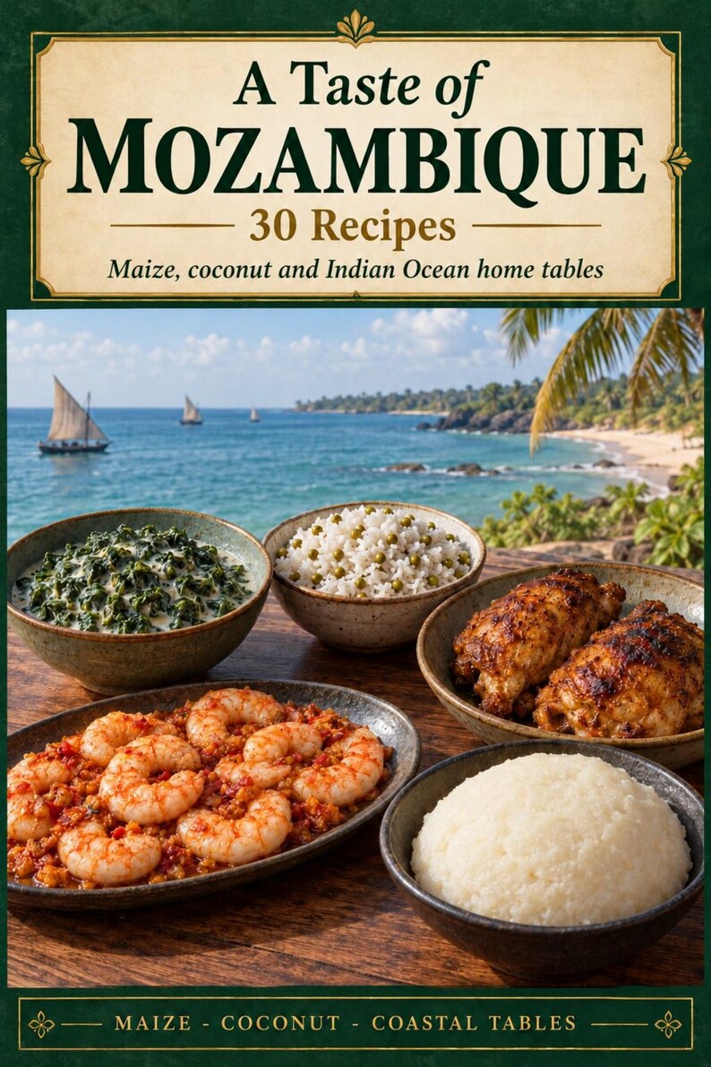 Actual cover of the A Taste of Mozambique PDF cookbook.