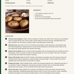 Actual PDF page 13 from A Taste of Montenegro: Roasted Potato Halves & Kajmak recipe page.