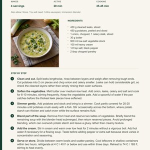 Actual PDF page 6 from A Taste of Belgium: Leek & Potato Soup recipe page.