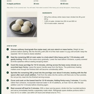 Actual PDF page 6 from A Taste of Zambia: White Maize Nshima recipe page.