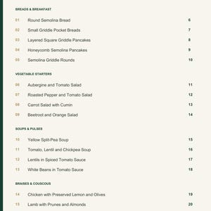 Actual PDF page 3 from A Taste of Morocco: Contents, page 1.